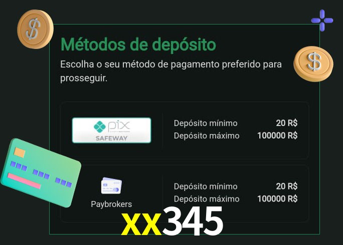 O cassino xx345 oferece uma grande variedade de métodos de pagamento